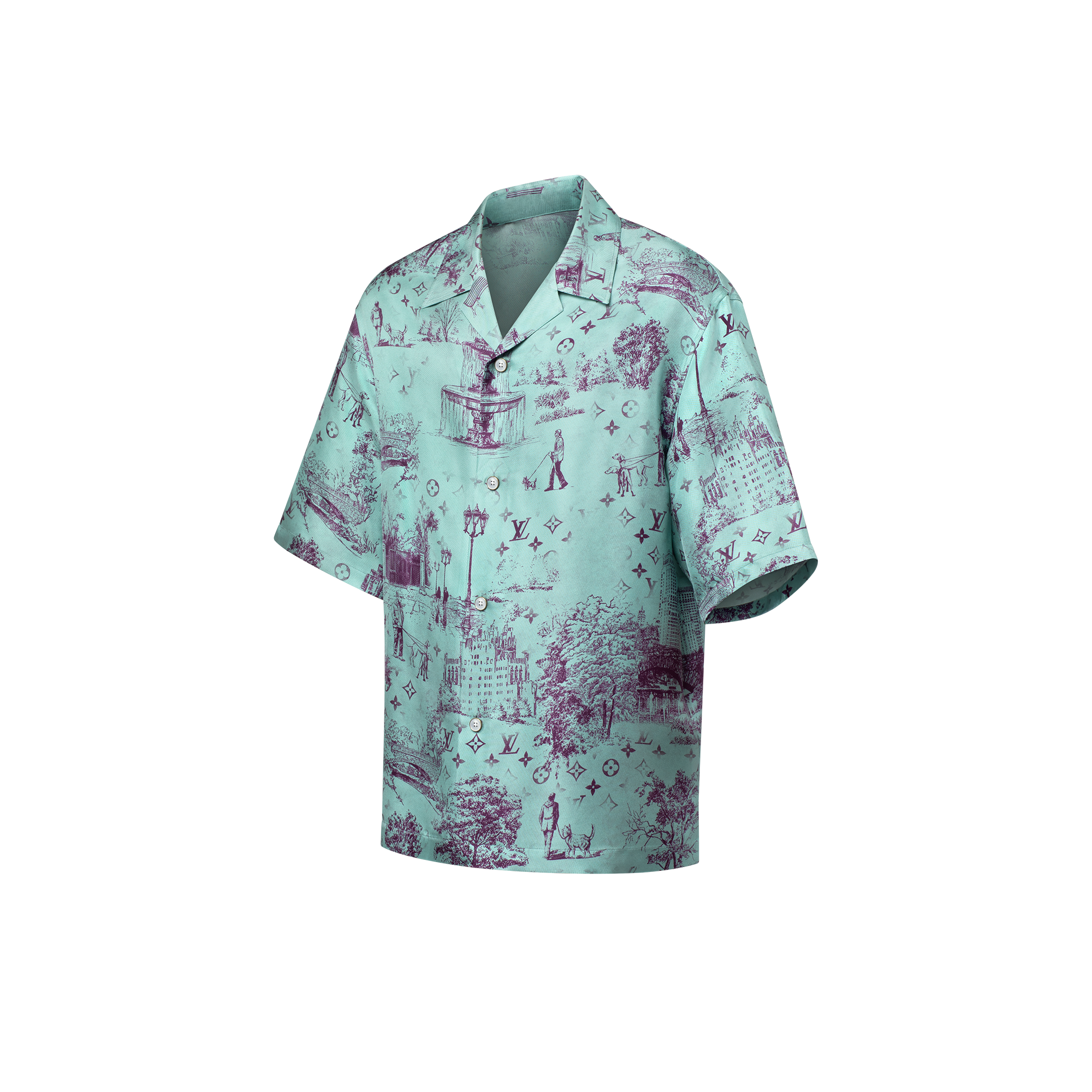 新品 Louis Vuitton Multi Stripe Silk Shirt Double Stripe Silk